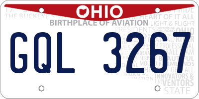 OH license plate GQL3267