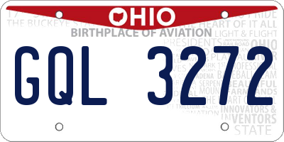 OH license plate GQL3272