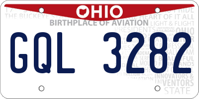 OH license plate GQL3282
