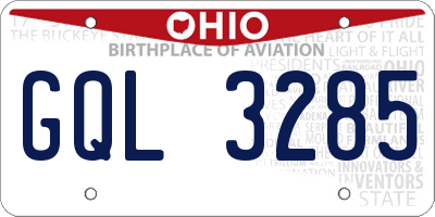 OH license plate GQL3285