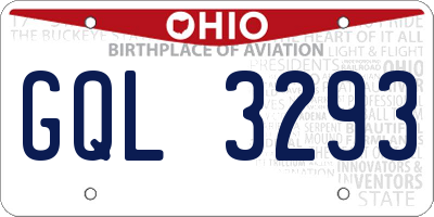 OH license plate GQL3293