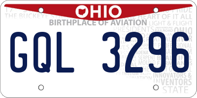 OH license plate GQL3296