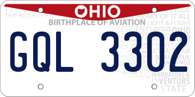 OH license plate GQL3302