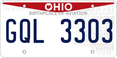 OH license plate GQL3303