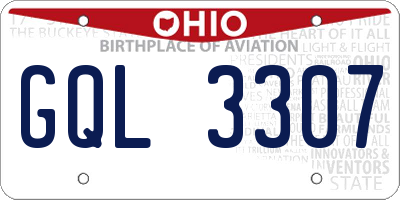 OH license plate GQL3307