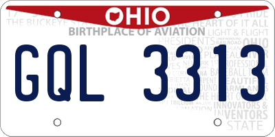 OH license plate GQL3313