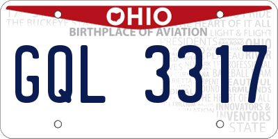 OH license plate GQL3317