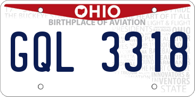 OH license plate GQL3318