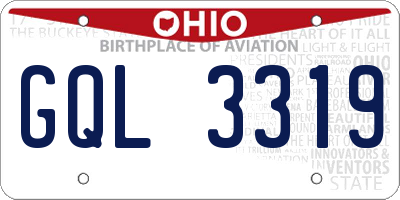 OH license plate GQL3319