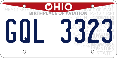 OH license plate GQL3323
