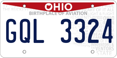 OH license plate GQL3324
