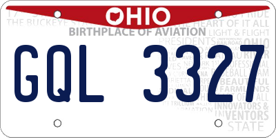 OH license plate GQL3327
