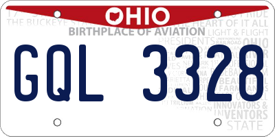 OH license plate GQL3328