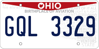 OH license plate GQL3329