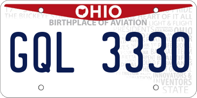 OH license plate GQL3330