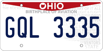 OH license plate GQL3335