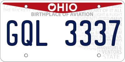 OH license plate GQL3337