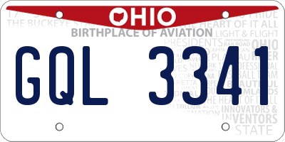OH license plate GQL3341