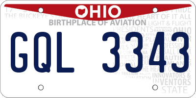 OH license plate GQL3343