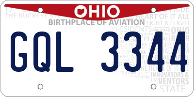 OH license plate GQL3344