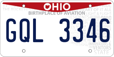 OH license plate GQL3346
