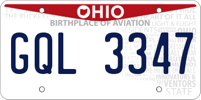 OH license plate GQL3347