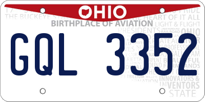 OH license plate GQL3352