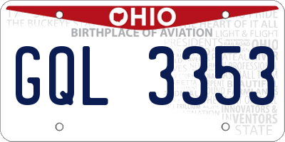 OH license plate GQL3353