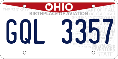 OH license plate GQL3357