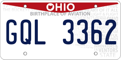 OH license plate GQL3362