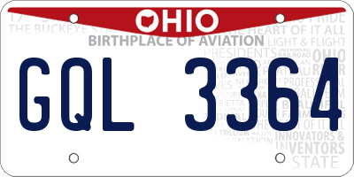 OH license plate GQL3364