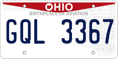 OH license plate GQL3367