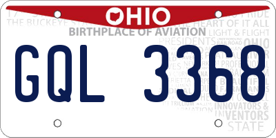 OH license plate GQL3368