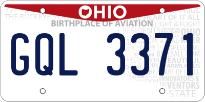 OH license plate GQL3371