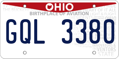 OH license plate GQL3380