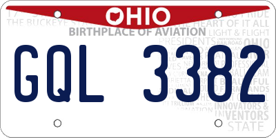 OH license plate GQL3382