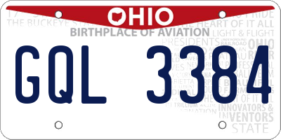 OH license plate GQL3384
