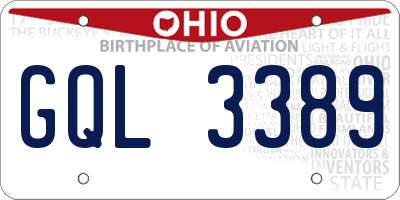 OH license plate GQL3389