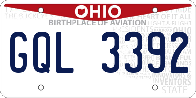OH license plate GQL3392