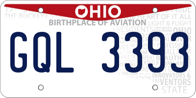 OH license plate GQL3393