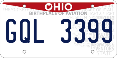 OH license plate GQL3399