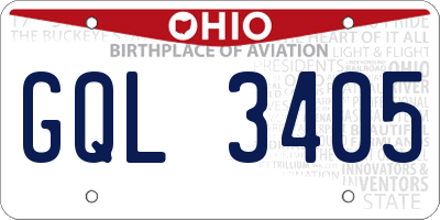 OH license plate GQL3405