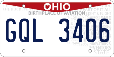 OH license plate GQL3406