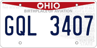 OH license plate GQL3407