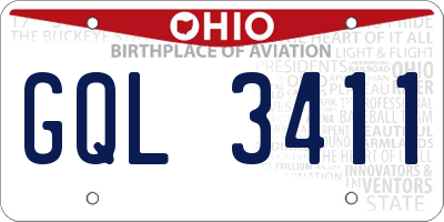 OH license plate GQL3411