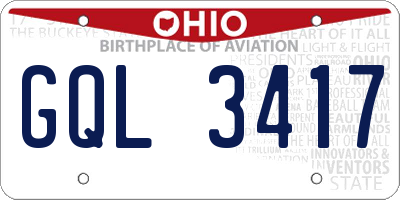 OH license plate GQL3417