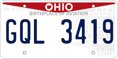 OH license plate GQL3419