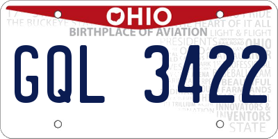 OH license plate GQL3422