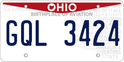 OH license plate GQL3424