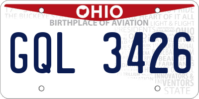 OH license plate GQL3426